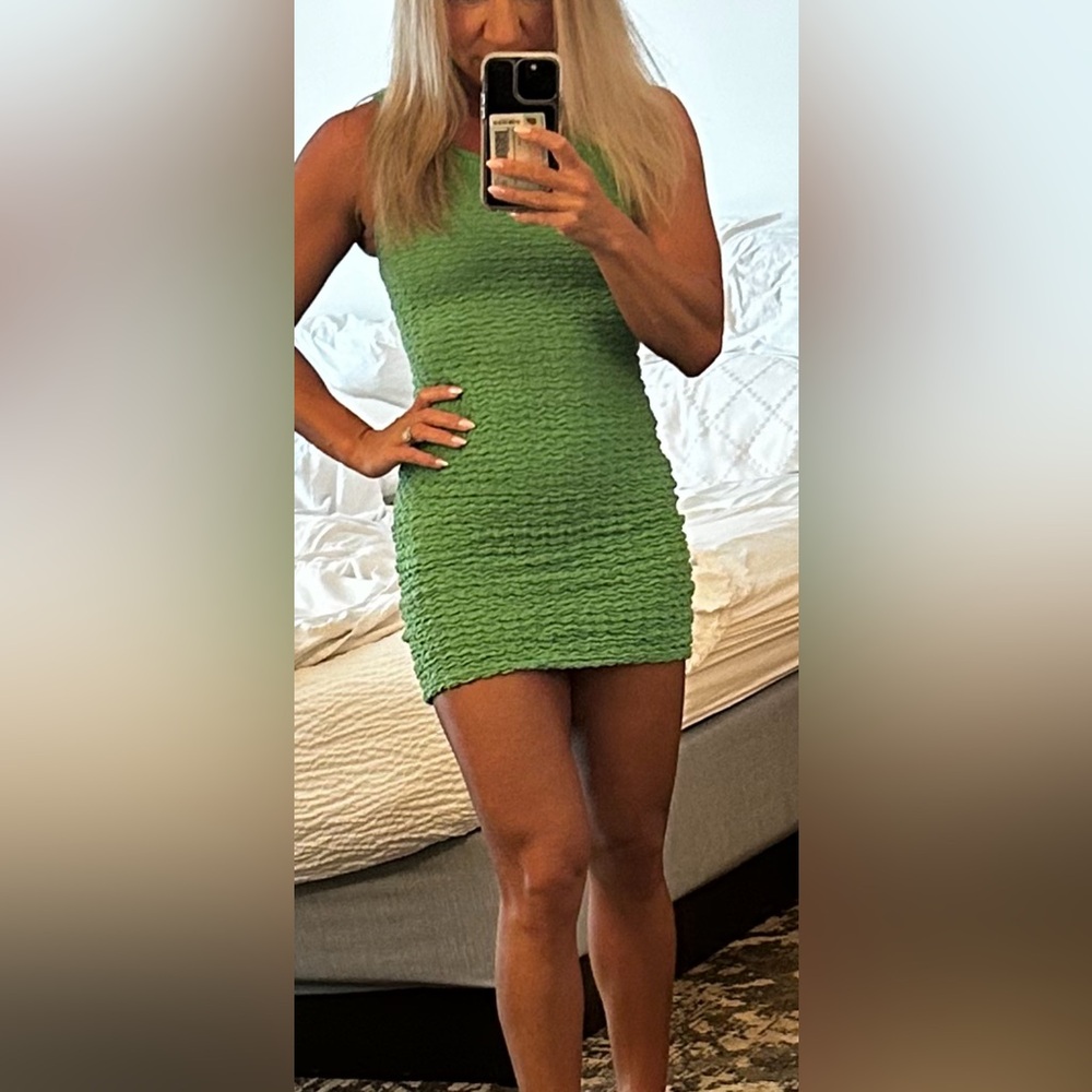 Cute green mini dress